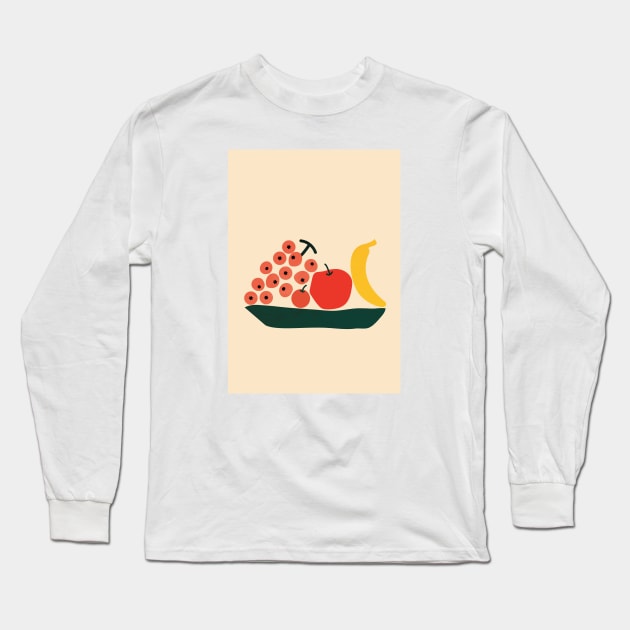 Food Decor, Fruit Print, Abstract, Modern, Minimalist Long Sleeve T-Shirt by Colorable